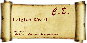 Cziglan Dávid névjegykártya